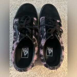 Vans Old Skool Women's Black and Purple leopard shoes